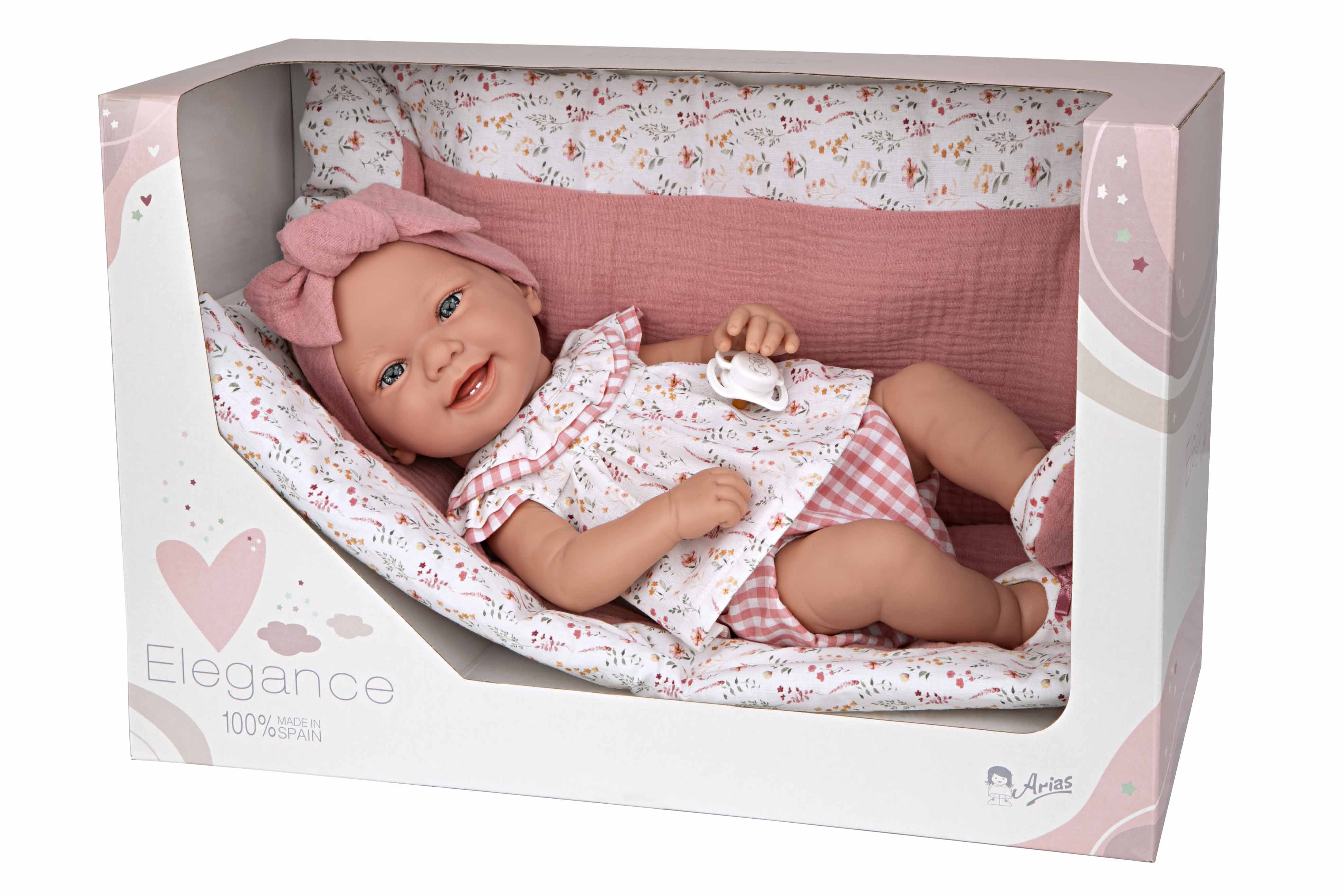 Muñeca Elegance 42 cm Zoe Rosa con Manta - Arias 65366