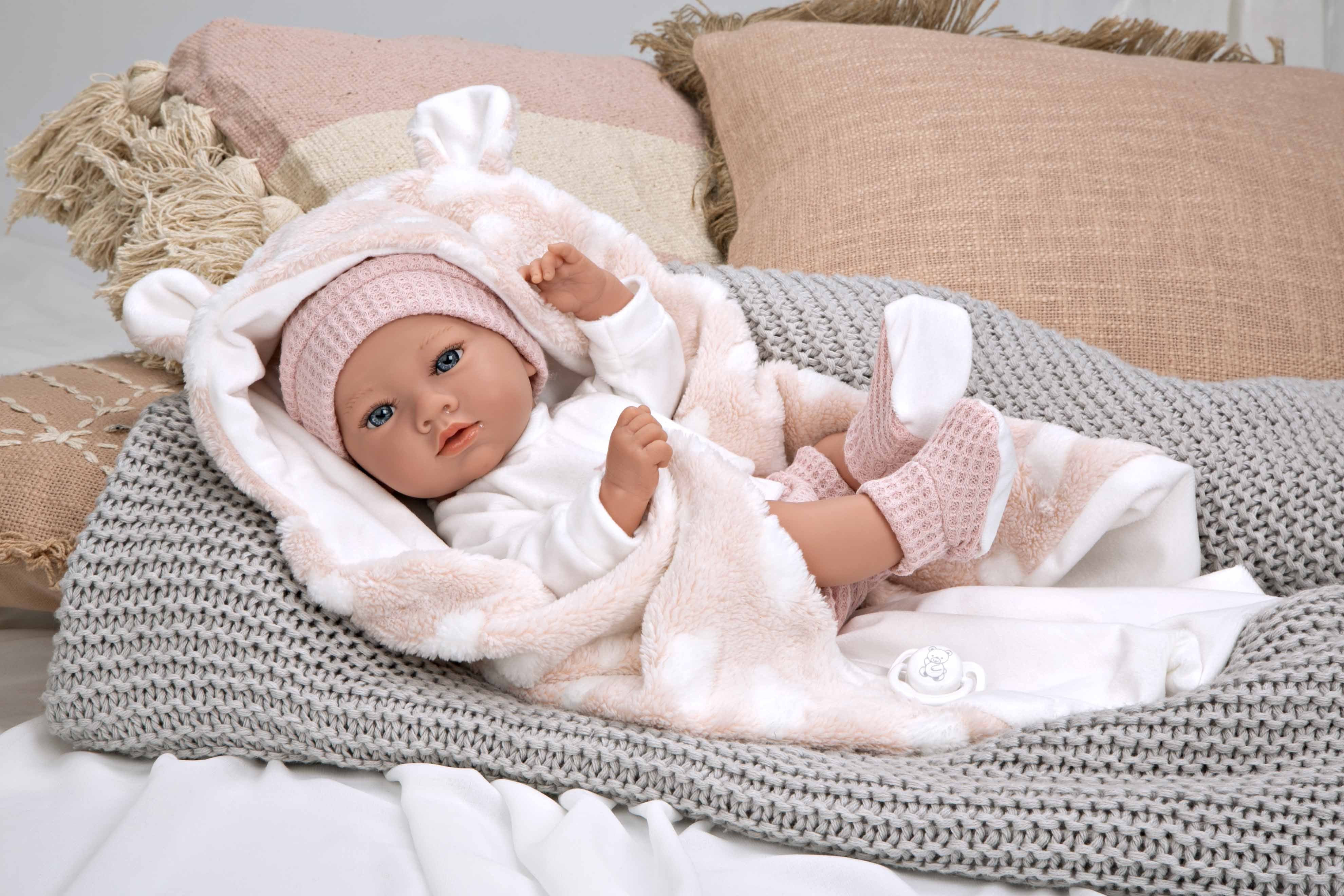 Muñeca Elegance 38 cm Aria Rosa con Manta - Muñeco de Peso - Arias 60833
