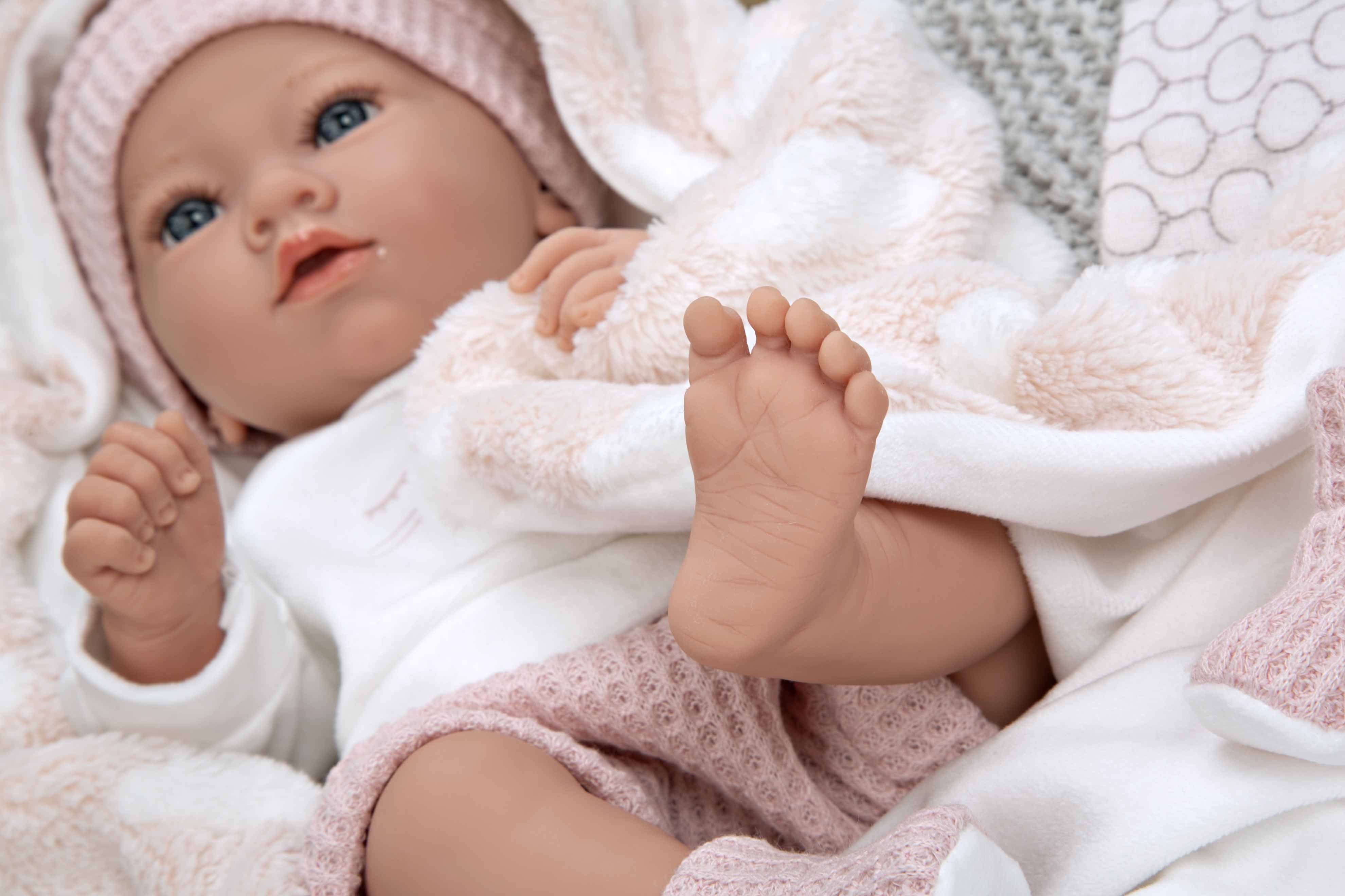 Muñeca Elegance 38 cm Aria Rosa con Manta - Muñeco de Peso - Arias 60833