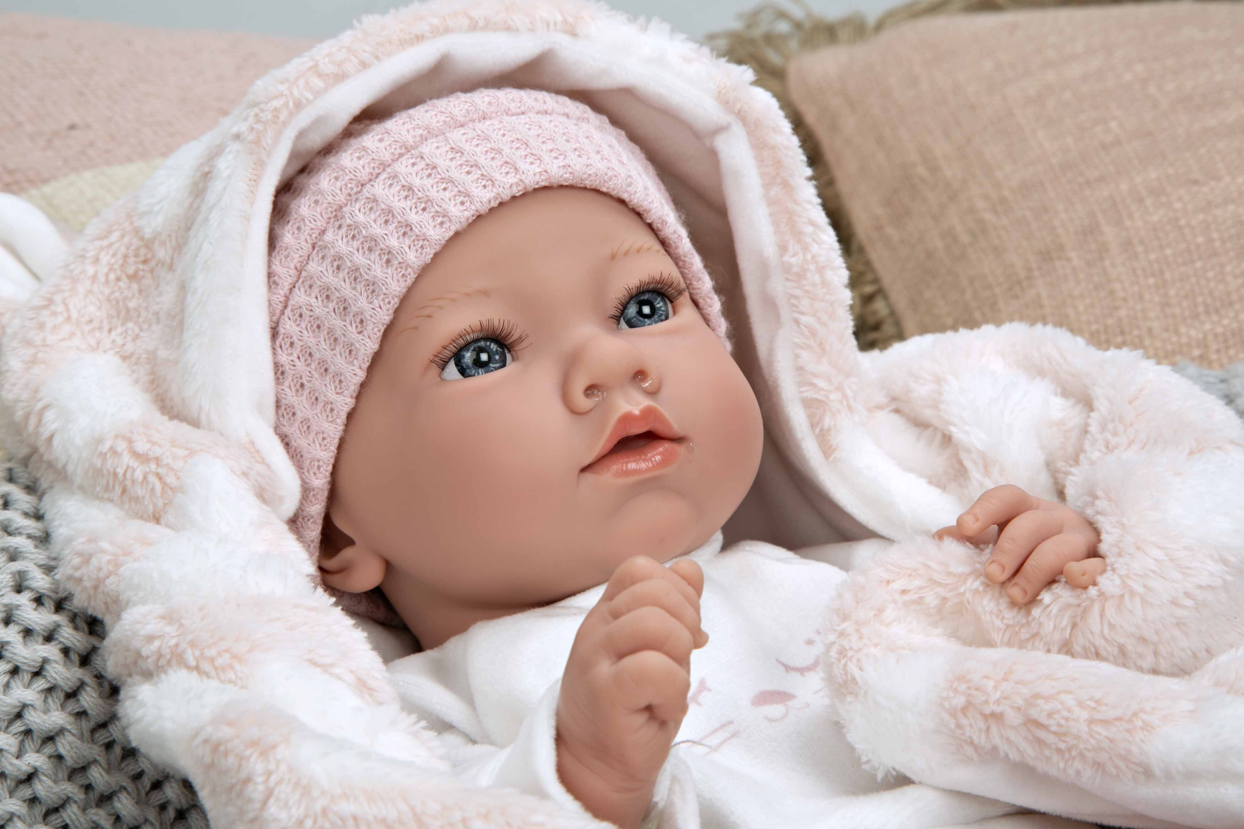 Muñeca Elegance 38 cm Aria Rosa con Manta - Muñeco de Peso - Arias 60833