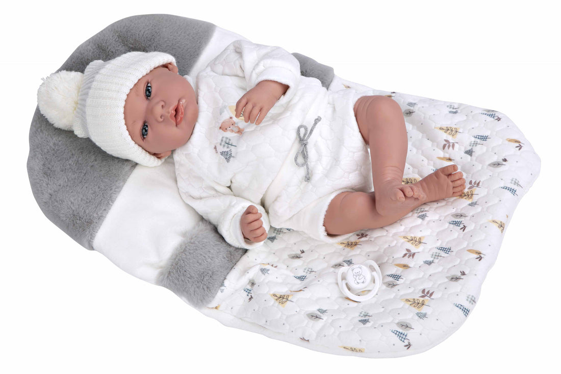 Muñeca Elegance 40 cm Andie Gris con Saquito - Muñeco de Peso - Arias 60822