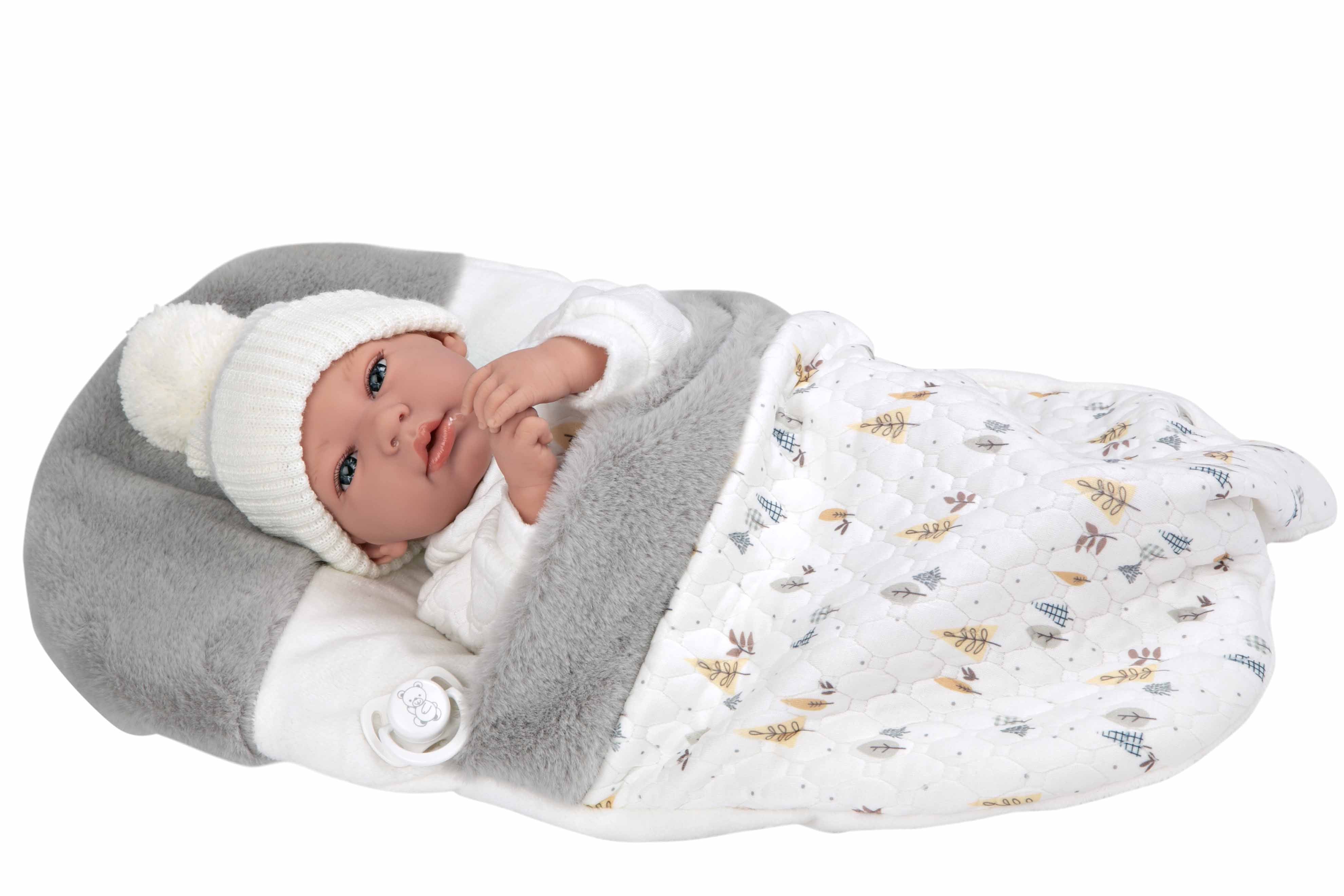 Muñeca Elegance 40 cm Andie Gris con Saquito - Muñeco de Peso - Arias 60822