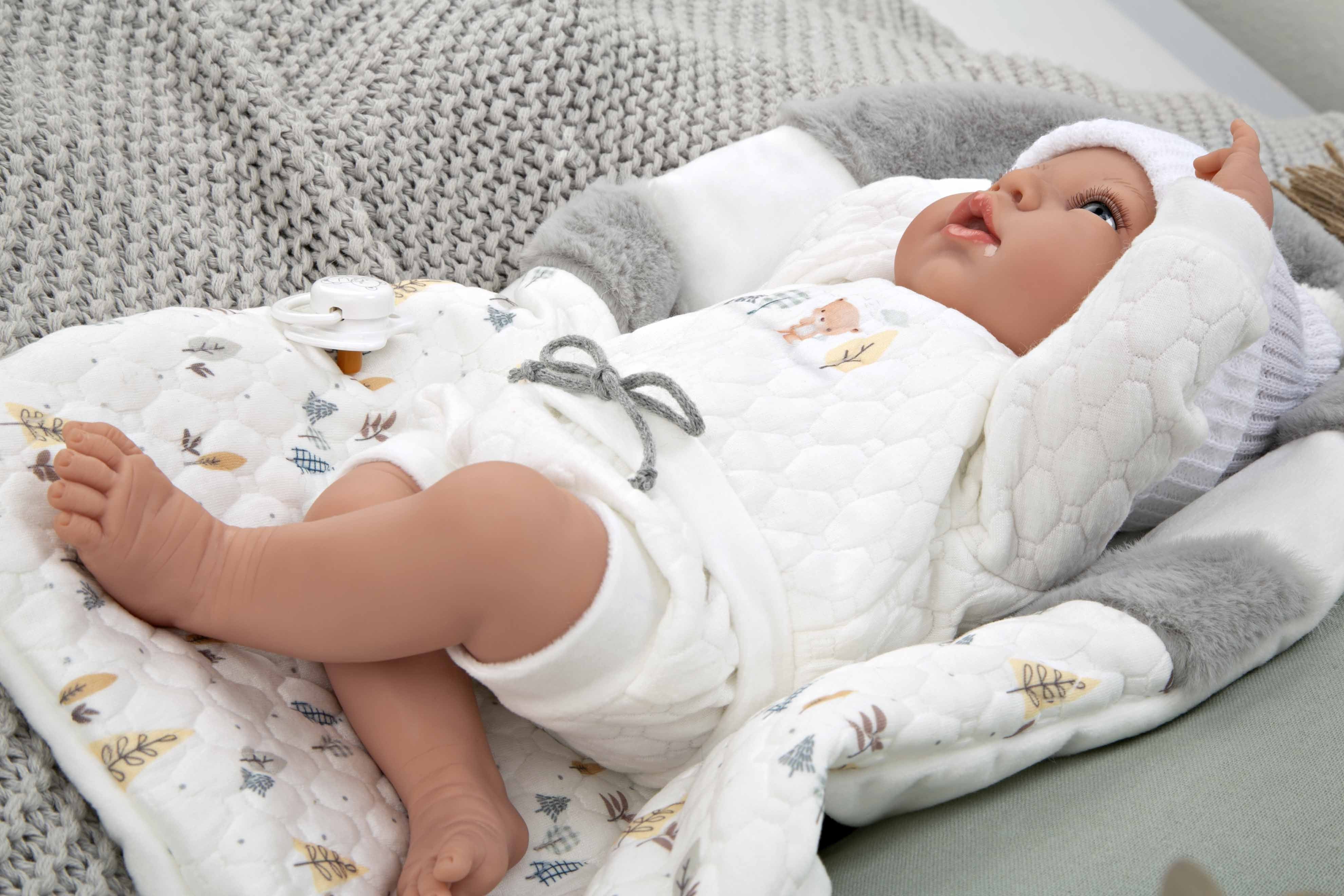 Muñeca Elegance 40 cm Andie Gris con Saquito - Muñeco de Peso - Arias 60822