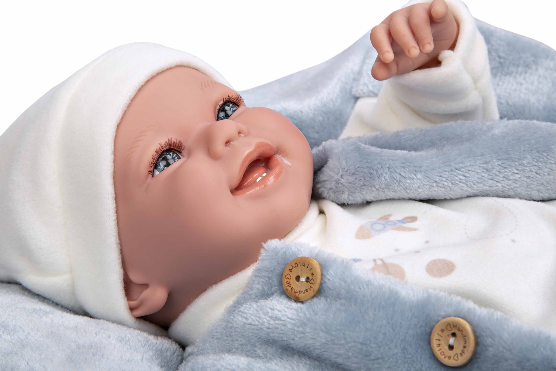 Muñeco Elegance 40 cm Colin Azul con Manta - Muñeco de Peso - Arias 60810