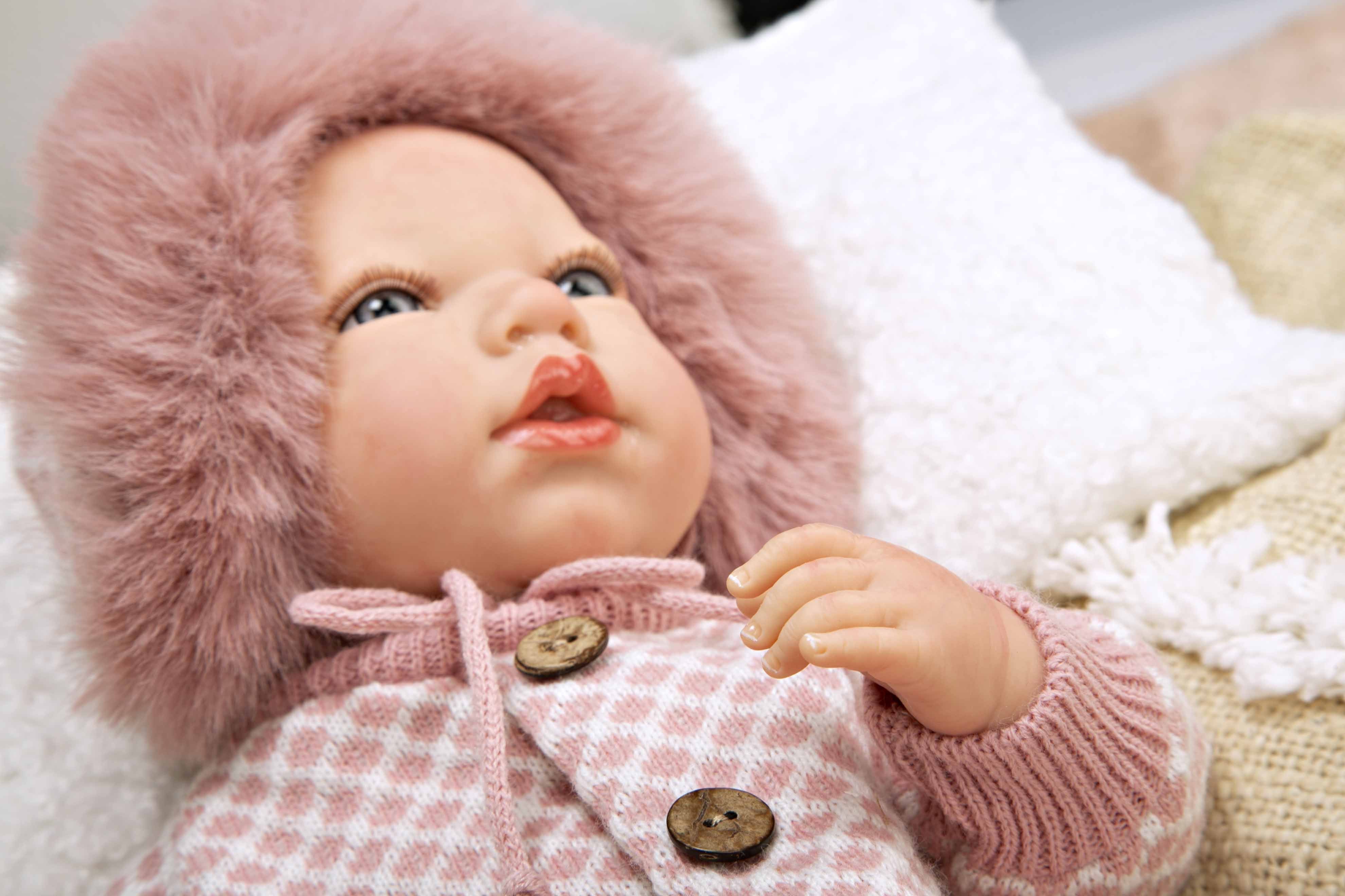 Muñeca Reborn 40 cm Manuela Rosa con Bolso y Cojín - Arias 98168