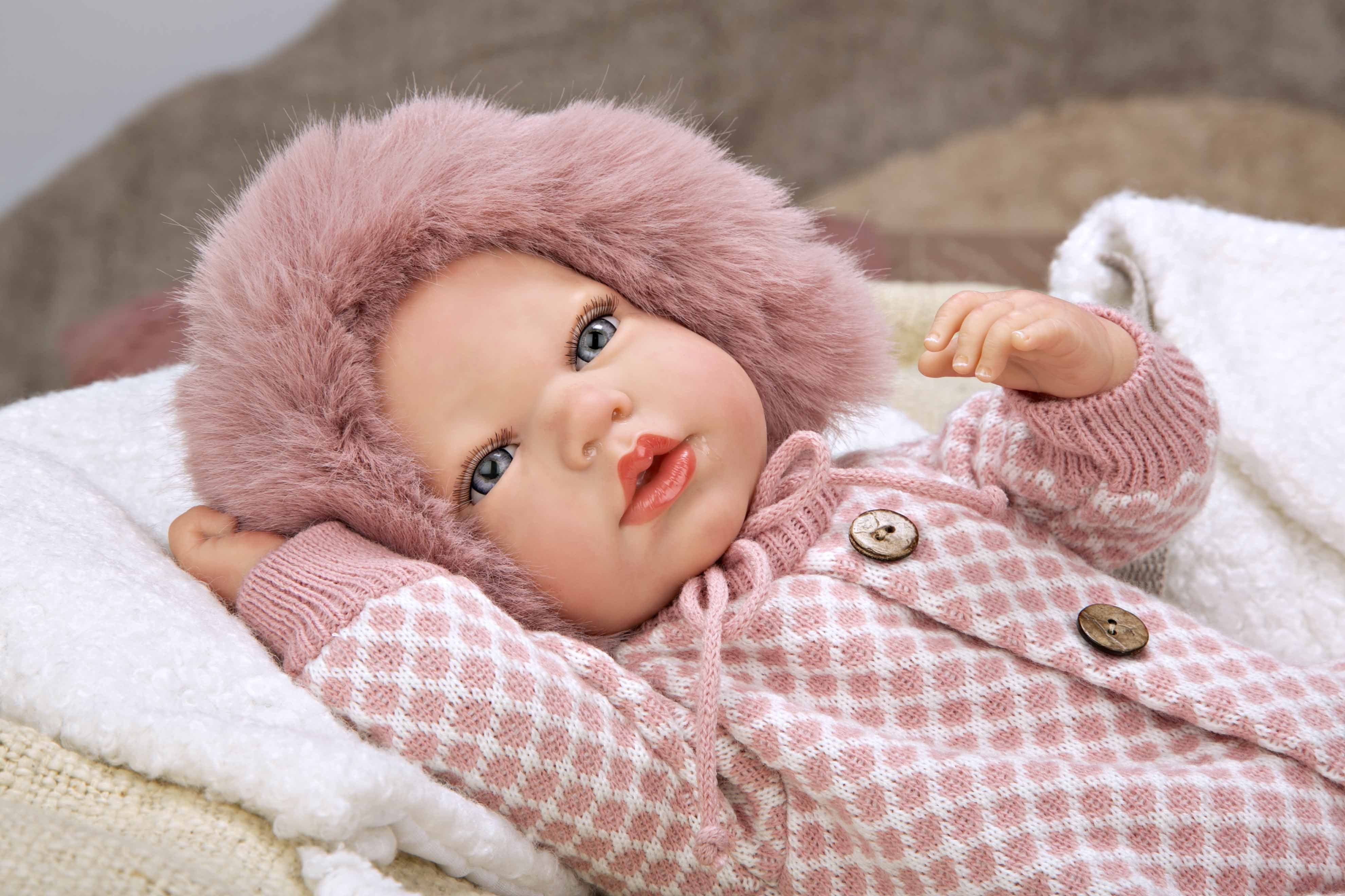 Muñeca Reborn 40 cm Manuela Rosa con Bolso y Cojín - Arias 98168