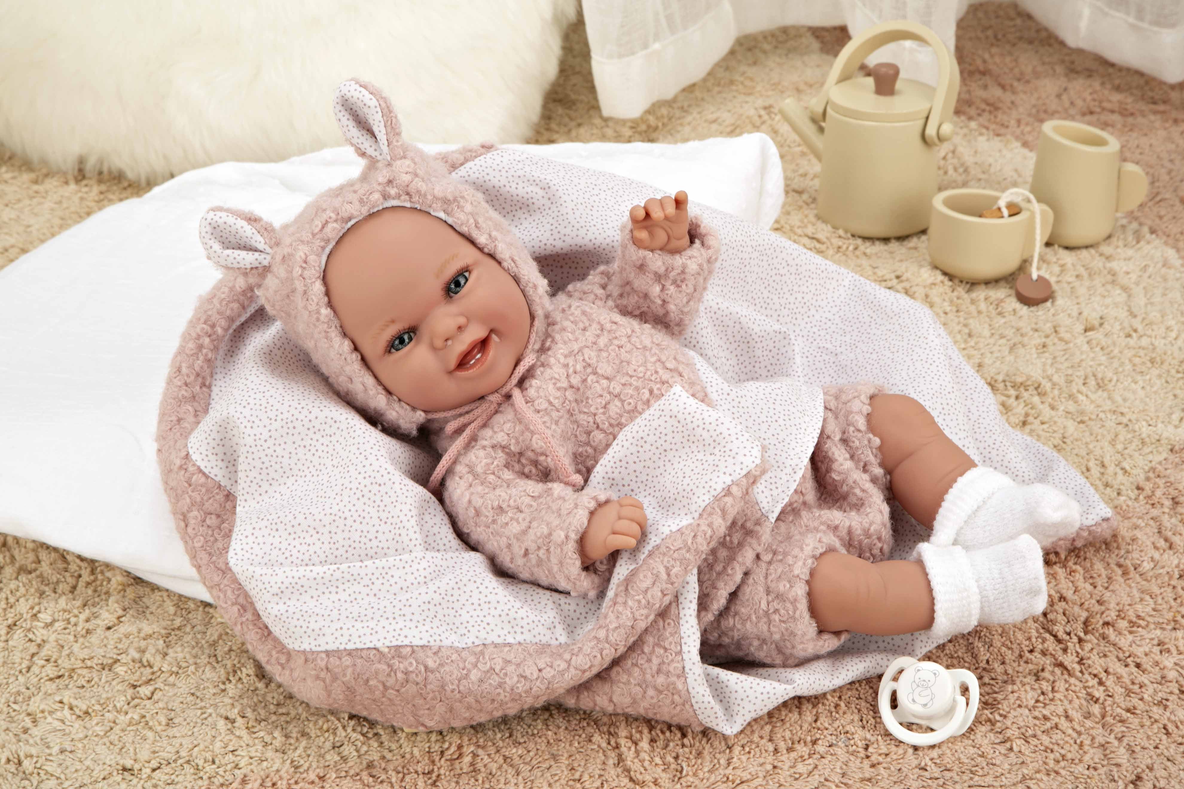 Muñeca Elegance 35 cm Babyto Rosa con Manta - Muñeco de Peso - Arias 60827