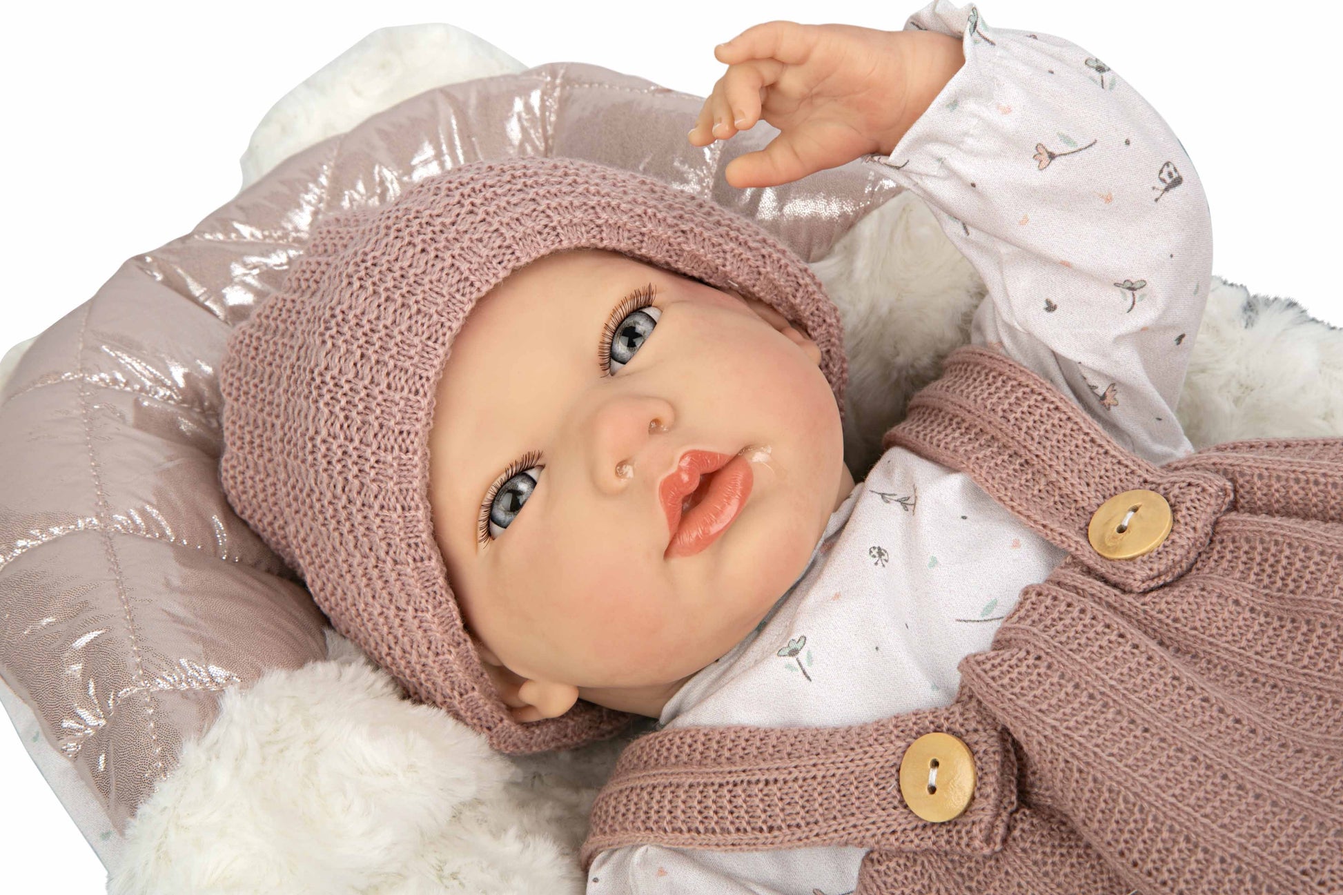 Muñeca Reborn 40 cm Sandra Rosa con Manta - Arias 98160