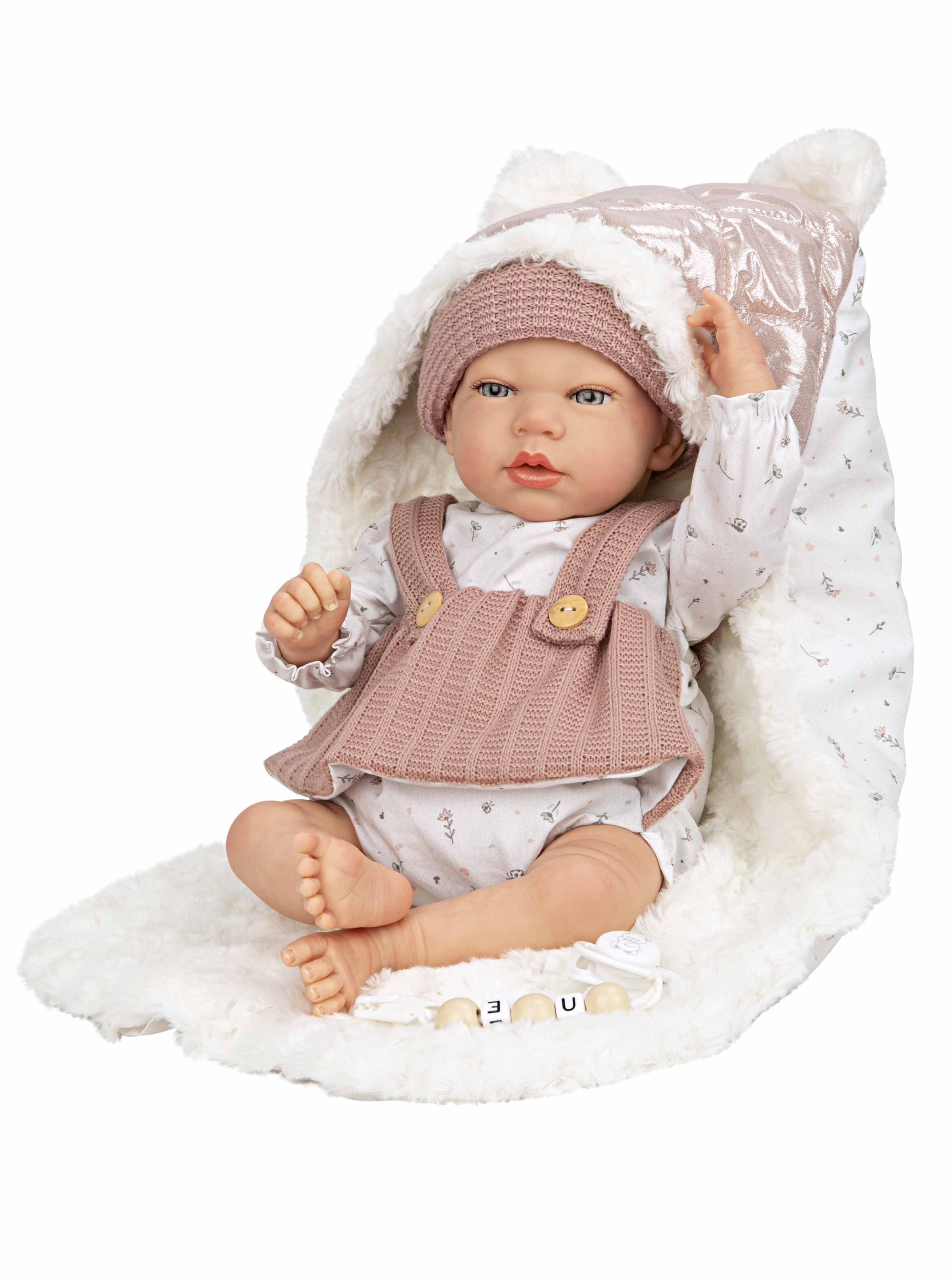 Muñeca Reborn 40 cm Sandra Rosa con Manta - Arias 98160