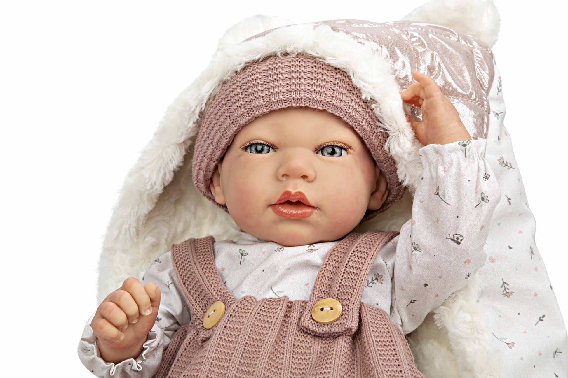Muñeca Reborn 40 cm Sandra Rosa con Manta - Arias 98160