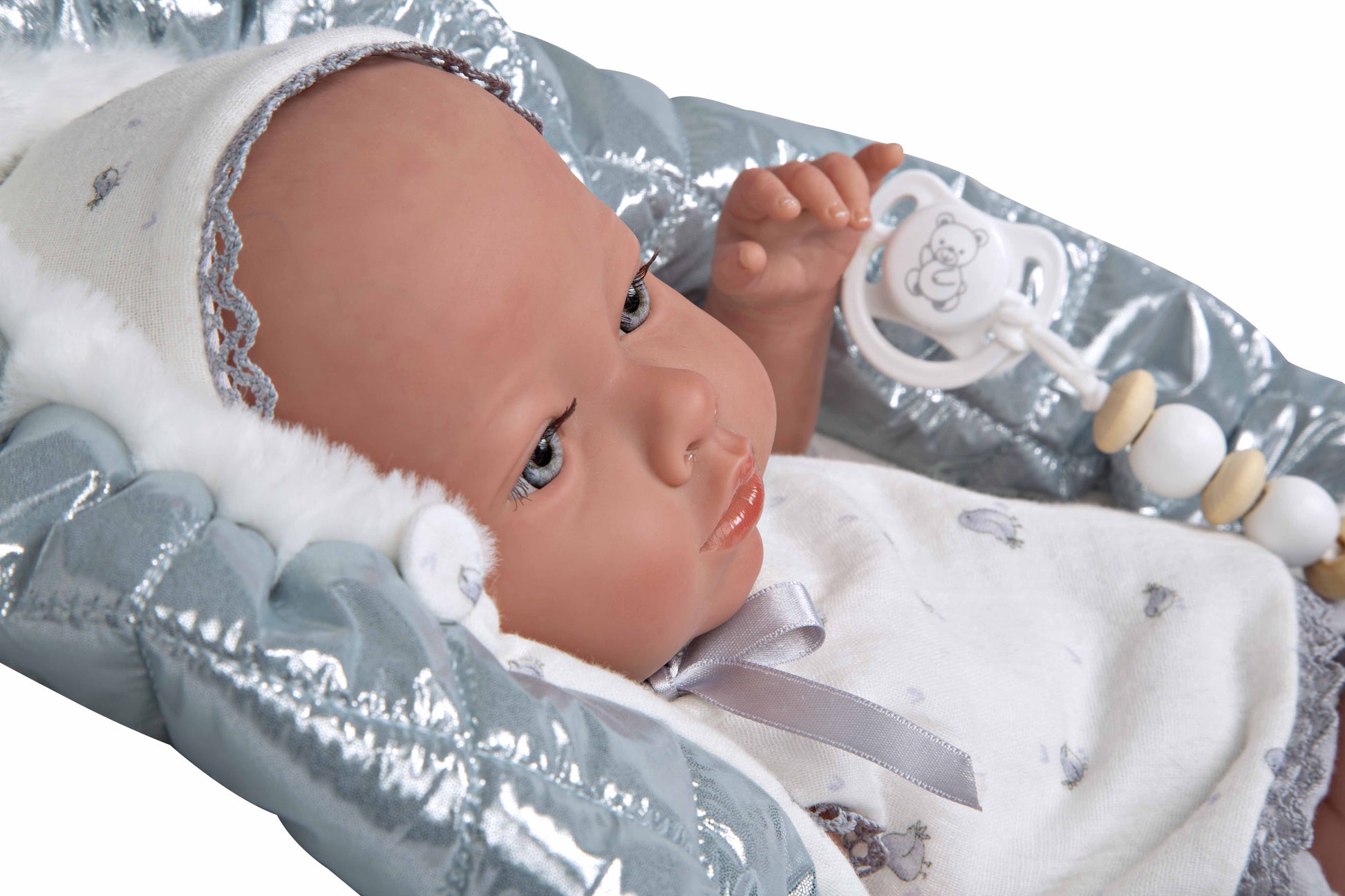 Muñeca Reborn 38 cm Borja Gris con Manta - Arias 98172