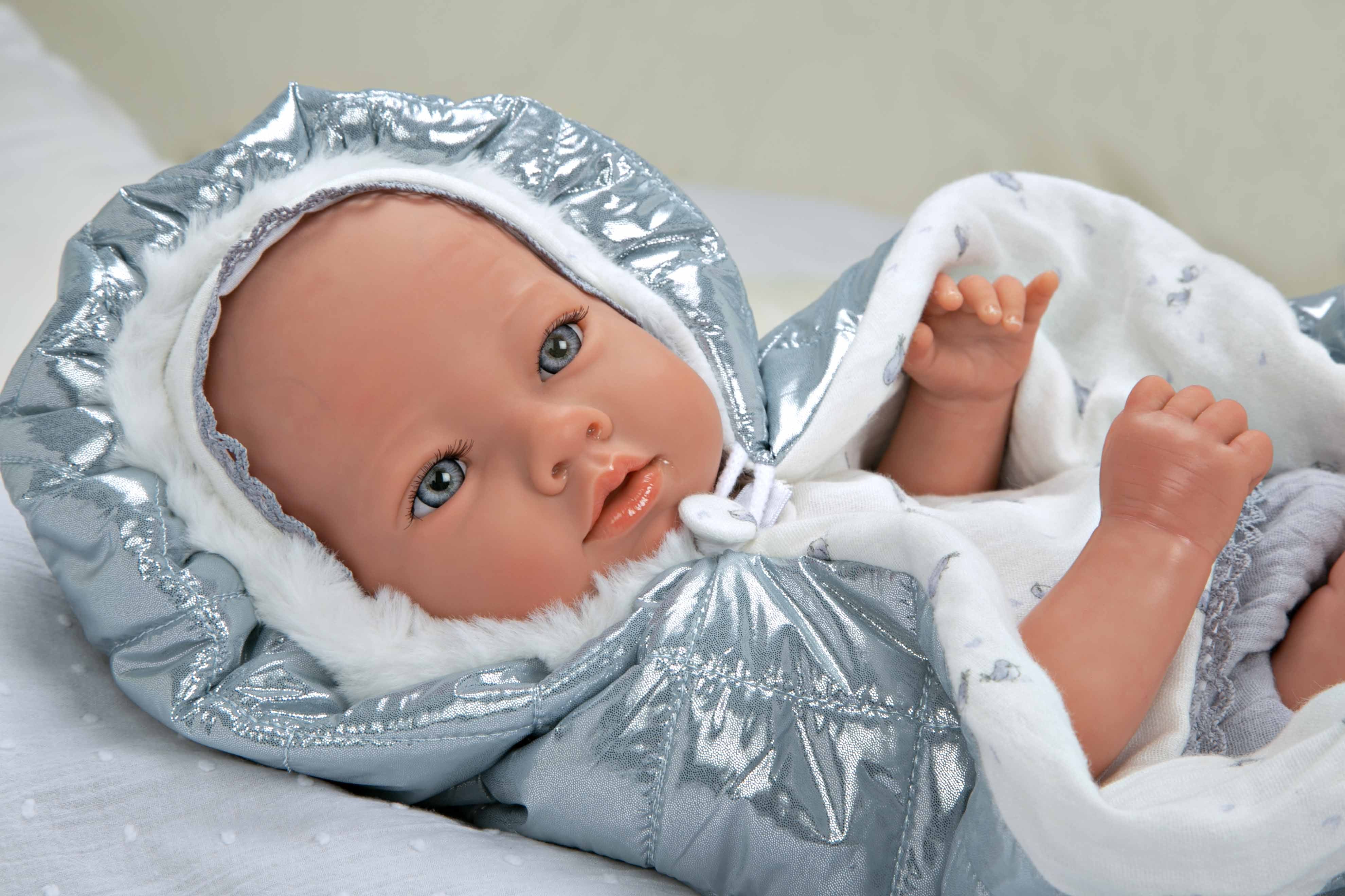 Muñeca Reborn 38 cm Borja Gris con Manta - Arias 98172