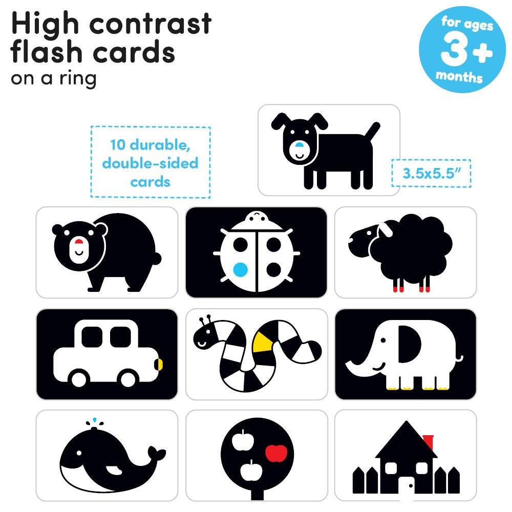Tarjetas de Contraste para Bebés + 3 meses - Desarrollo Visual - Banana panda