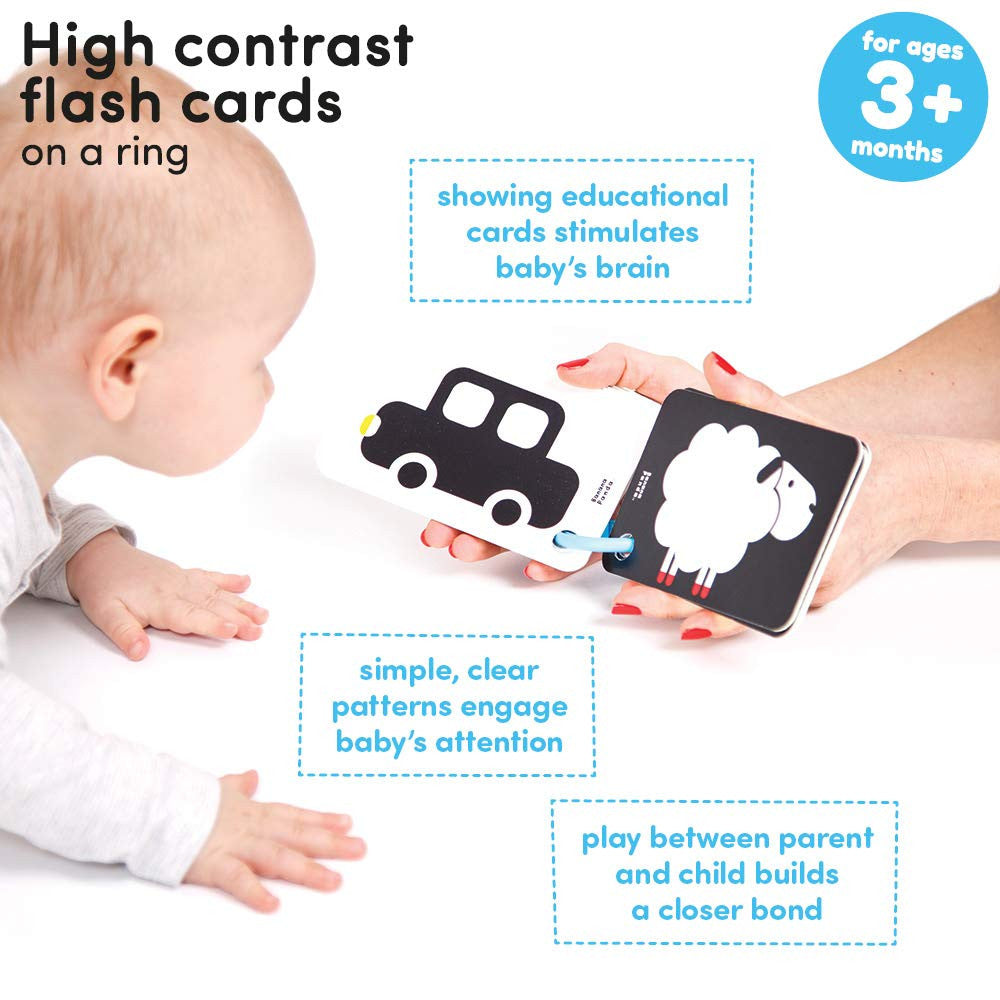 Tarjetas de Contraste para Bebés + 3 meses - Desarrollo Visual - Banana panda