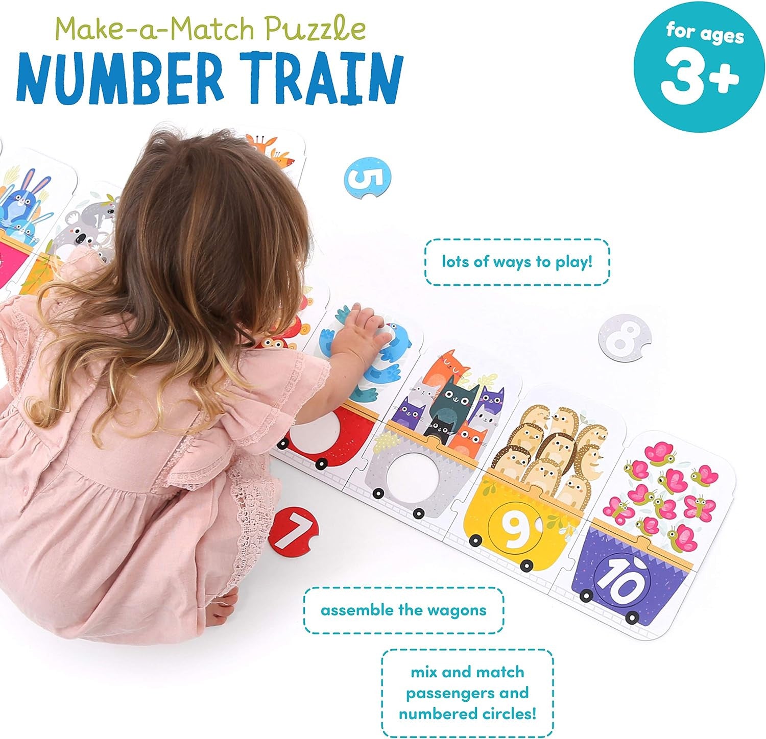 Puzzle el Tren de los Números - Asociación Cantidad con Números - Banana Panda