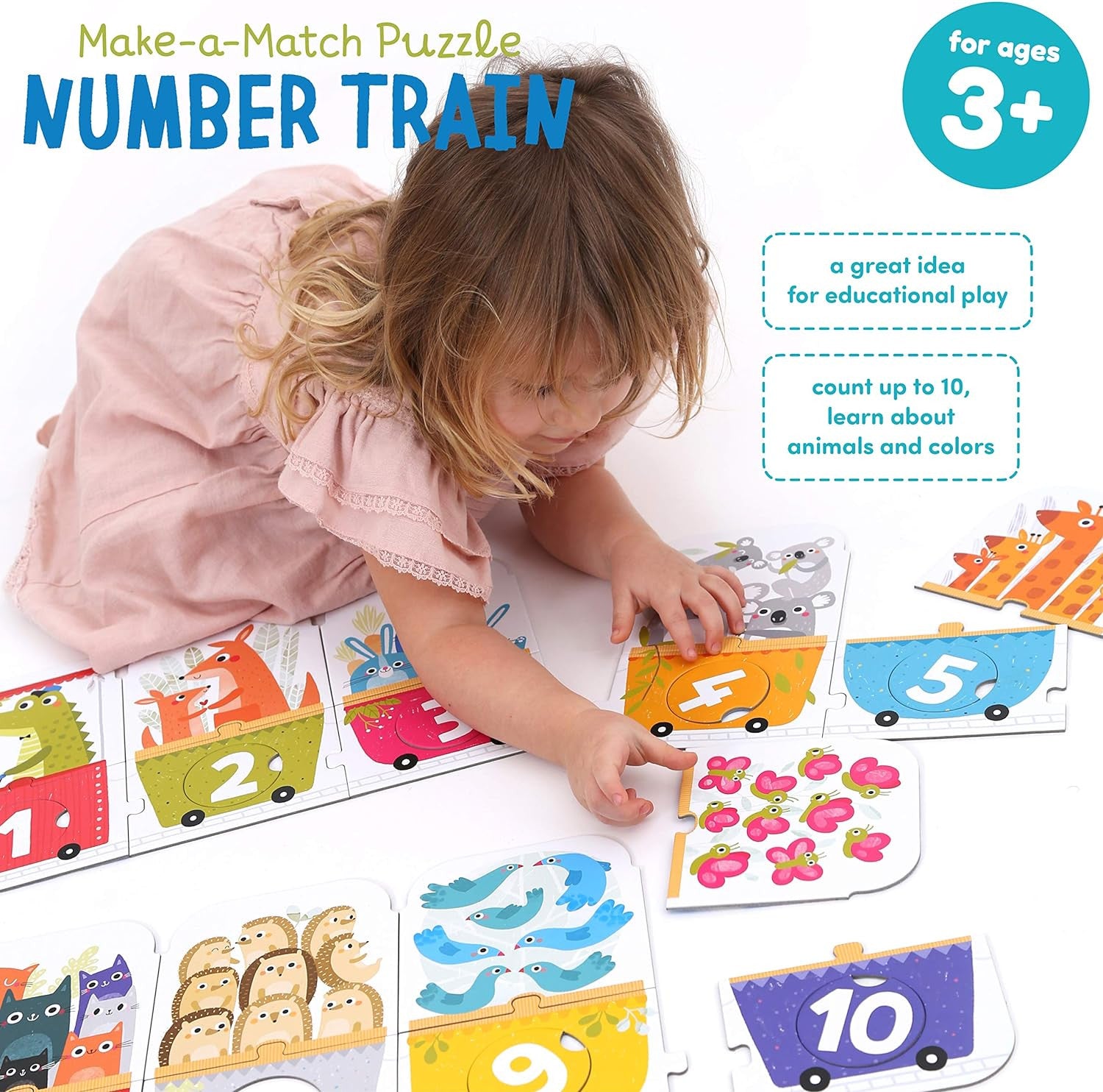 Puzzle el Tren de los Números - Asociación Cantidad con Números - Banana Panda