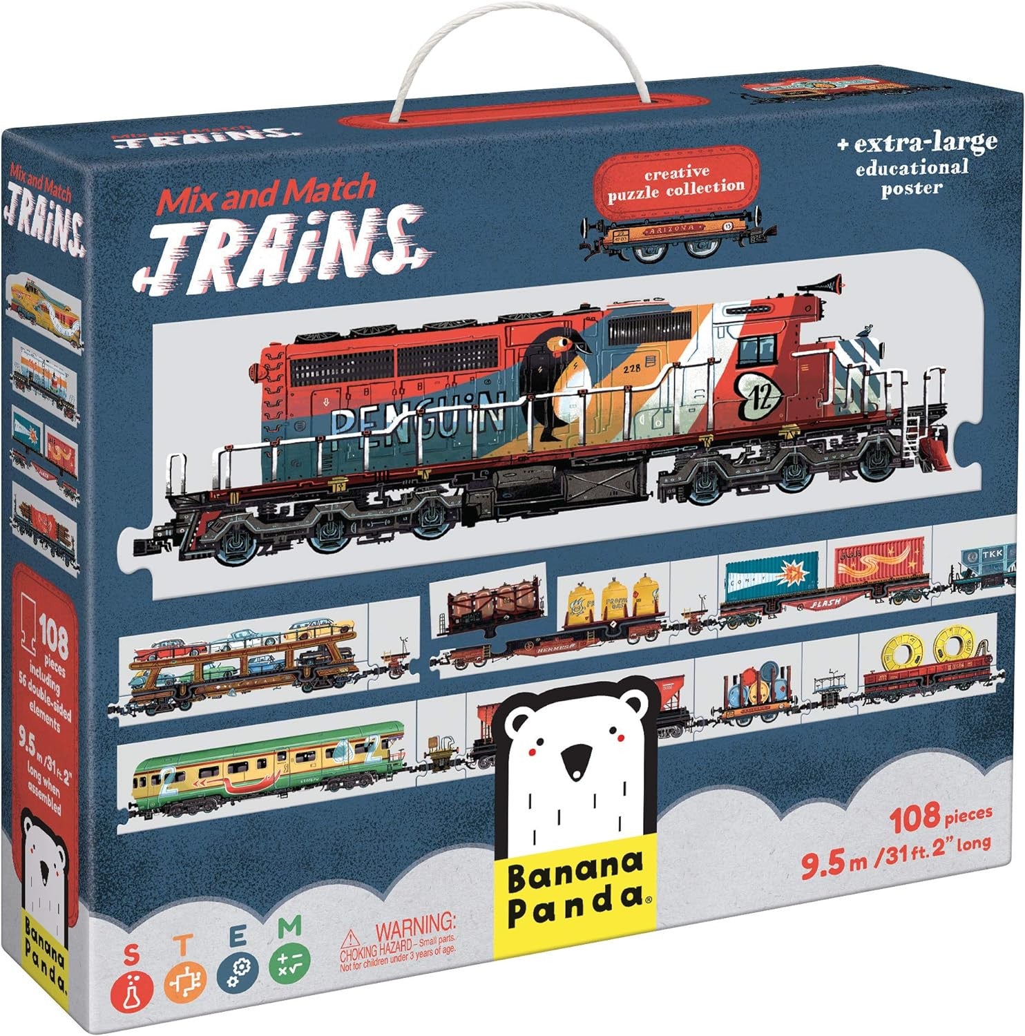 Puzzle Mezcla y Combina Trenes - Mix and Match Trains - Banana Panda