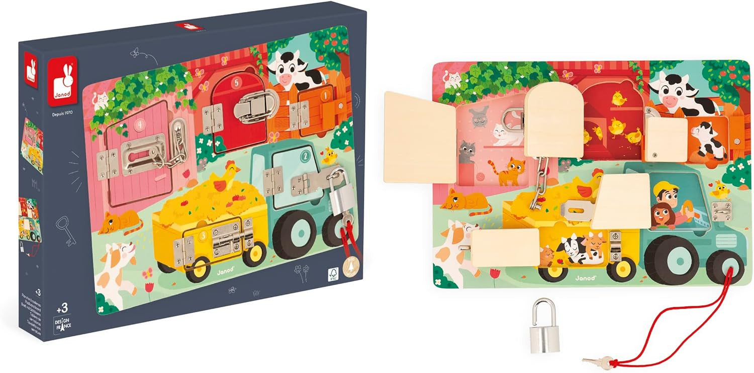 Juego Educativo Tablero de Cerraduras La Granja - Janod J07119