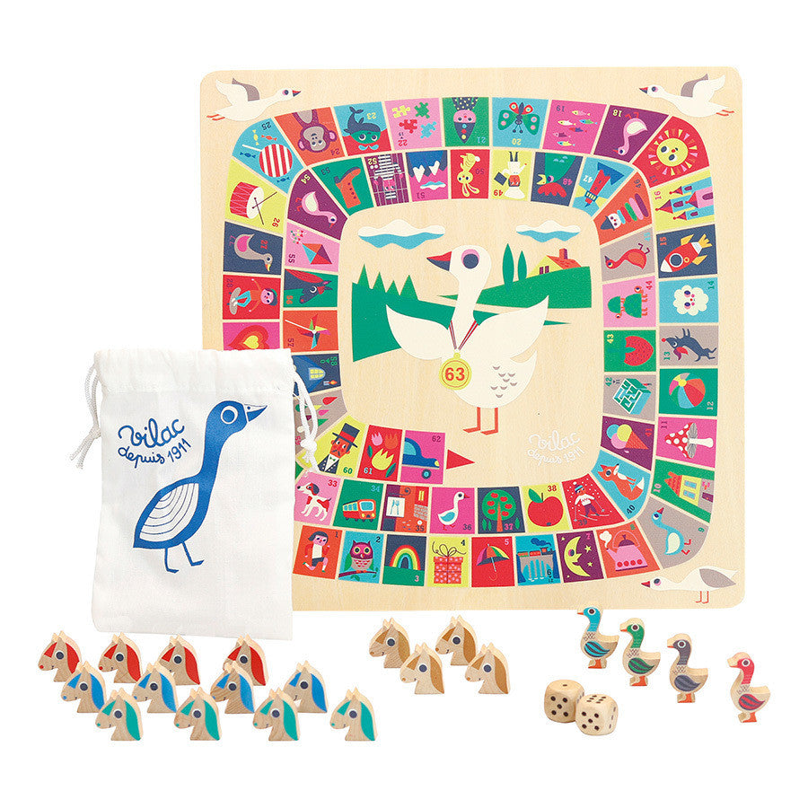Juego de Mesa Infantil - Juego de la Oca y Parchis de los Caballitos - Vilac 7607