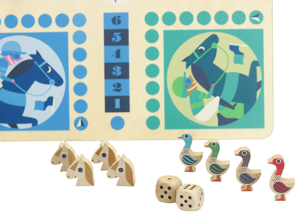Juego de Mesa Infantil - Juego de la Oca y Parchis de los Caballitos - Vilac 7607