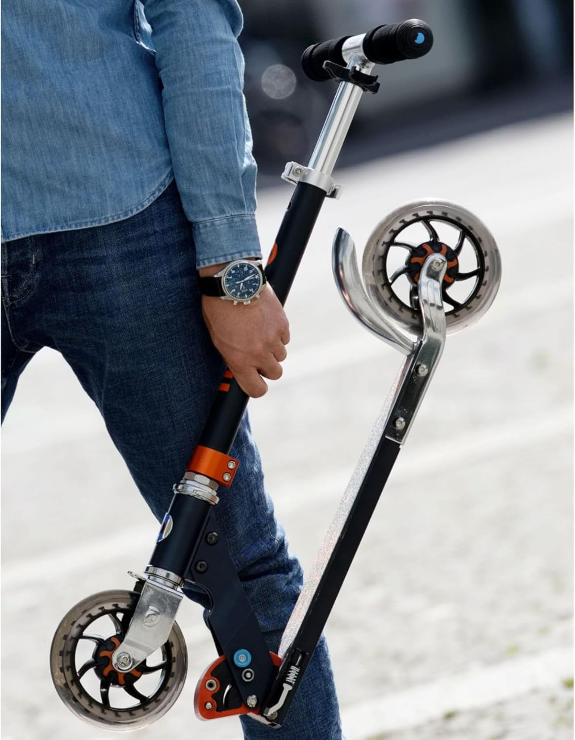 Patinete micro speed negro azteca - scooter plegable 2 ruedas - micro sa0121