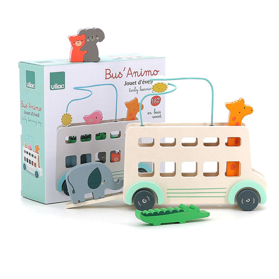 Juego de Motricidad - Bus Animo Sarah Betz - Autobús de madera - Vilac 7106