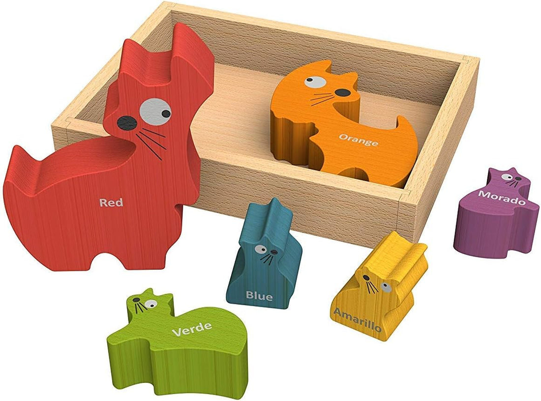 Rompecabezas Los Colores en Inglés Familia de Gatos - BeginAgain