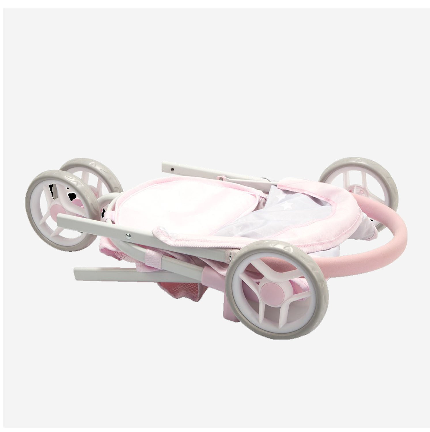 Silla de paseo Emma Arias 40623 plegada, compacta y ligera en rosa y blanco