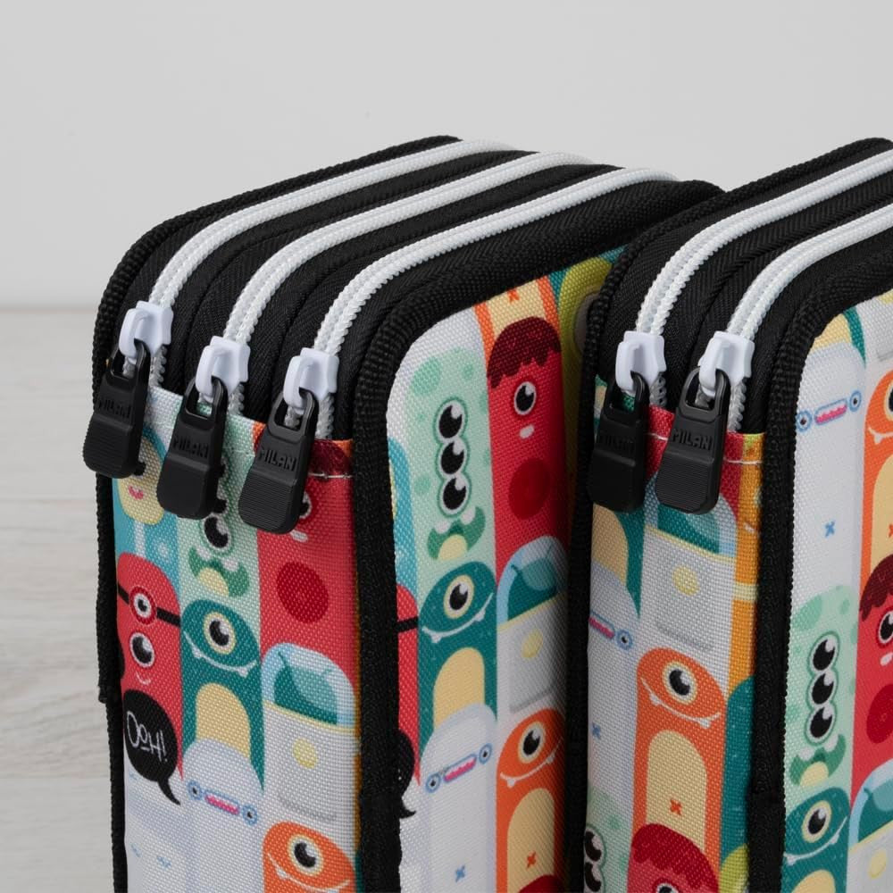 Estuche Milan 3 Pisos Serie Especial Aliens con material escolar - Milán