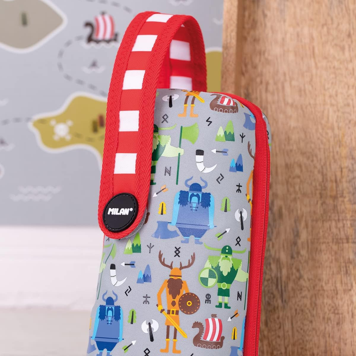 Estuche con 4 Portatodos con material escolar serie Vikingos - Milán