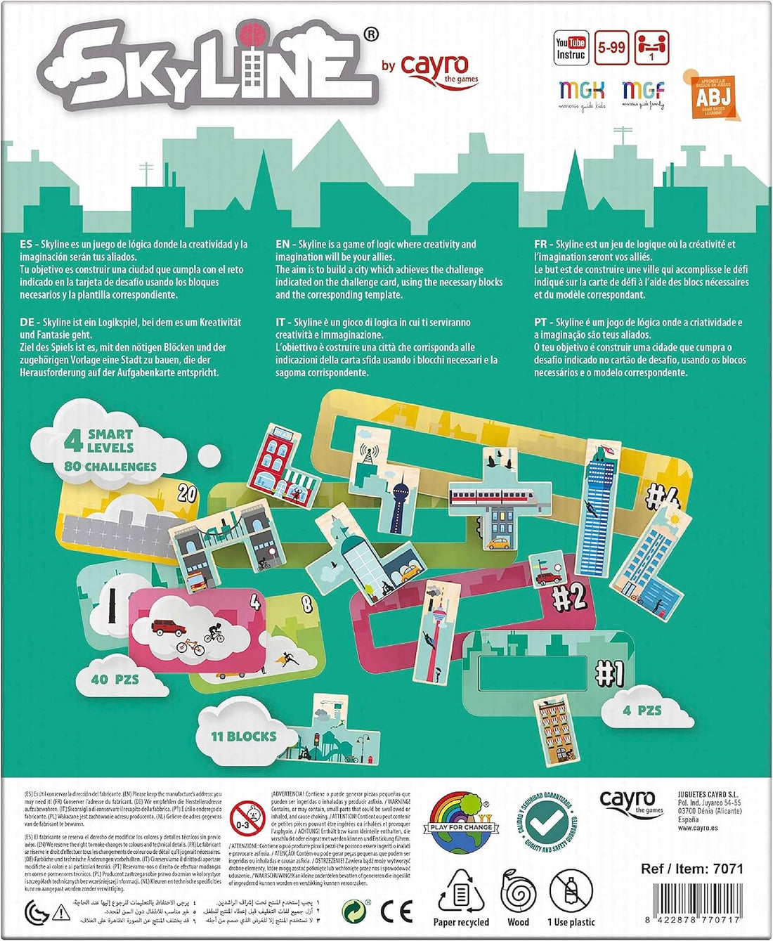 Juego para Apilar y Encajar - Estimula la creatividad - Cayro 7071