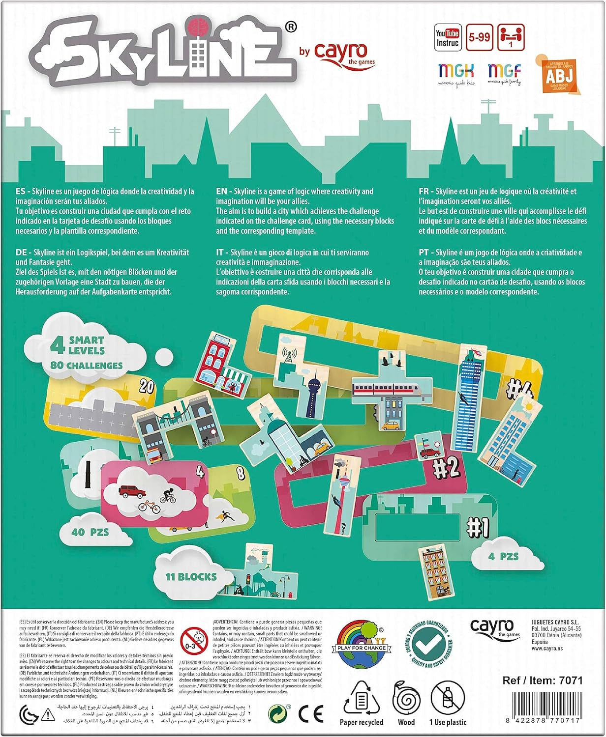 Juego para Apilar y Encajar - Estimula la creatividad - Cayro 7071