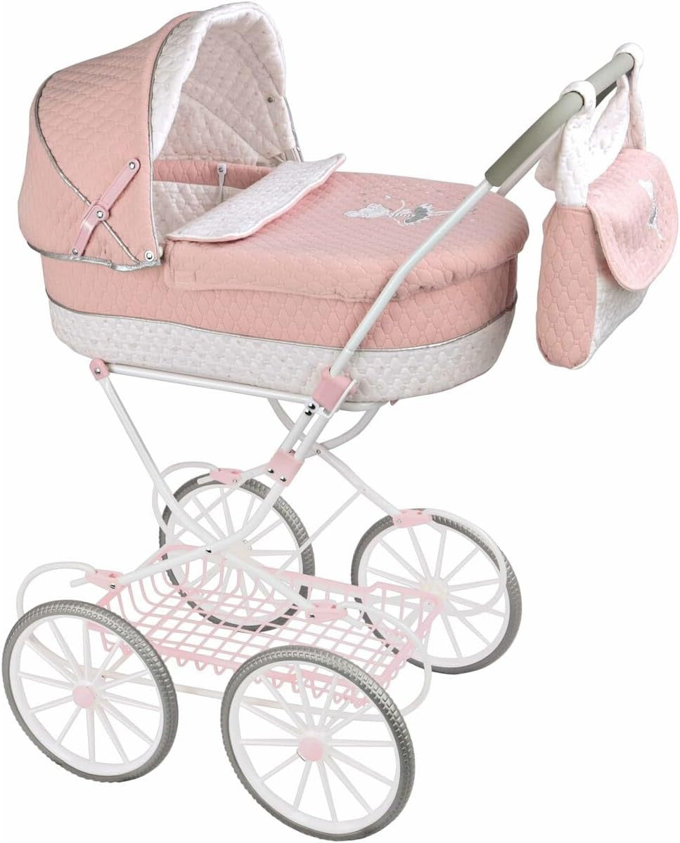 Carricoche con capota Universe rosa Muñecas Arias con bolso a juego 42x72x93 cm