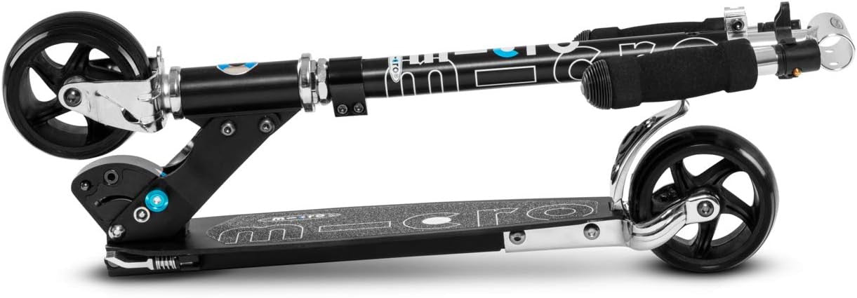 Patinete Micro Rocket Negro - 2 ruedas extra anchas - Plegable - Micro