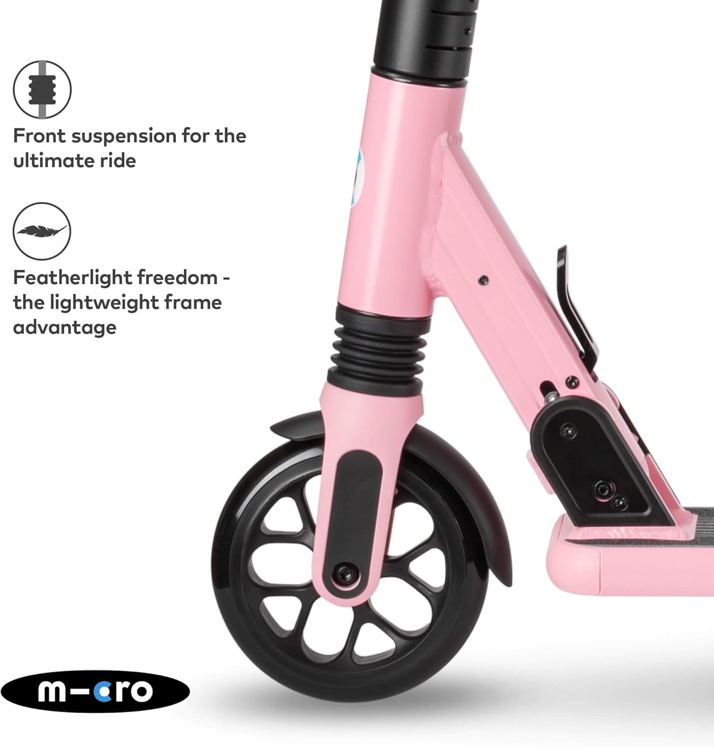 Patinete Sprite Rosa Suspensión Delantera - Plegable - Rosa