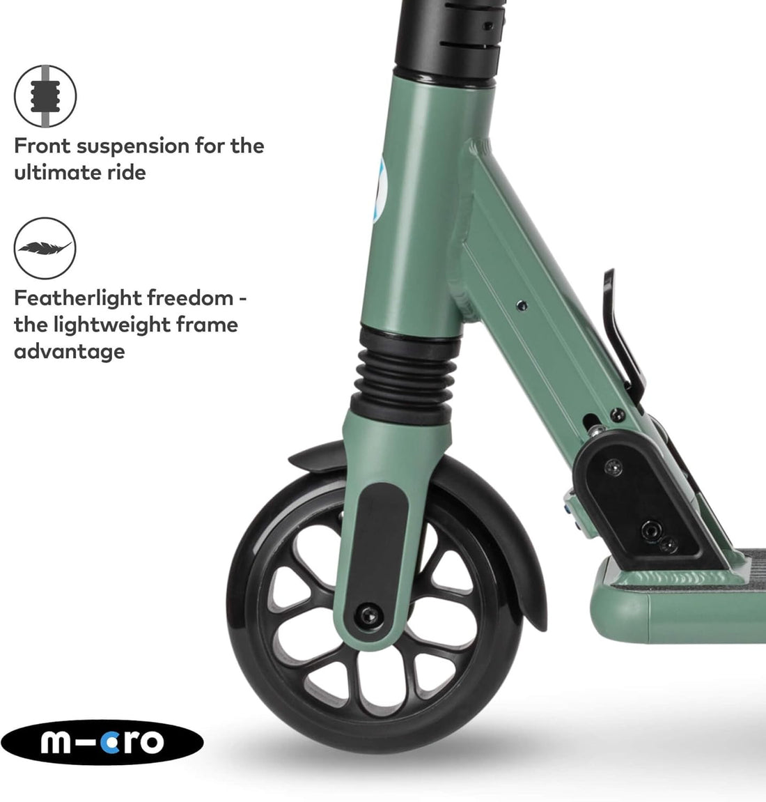 Patinete Sprite Verde Suspensión Delantera - Plegable - Micro