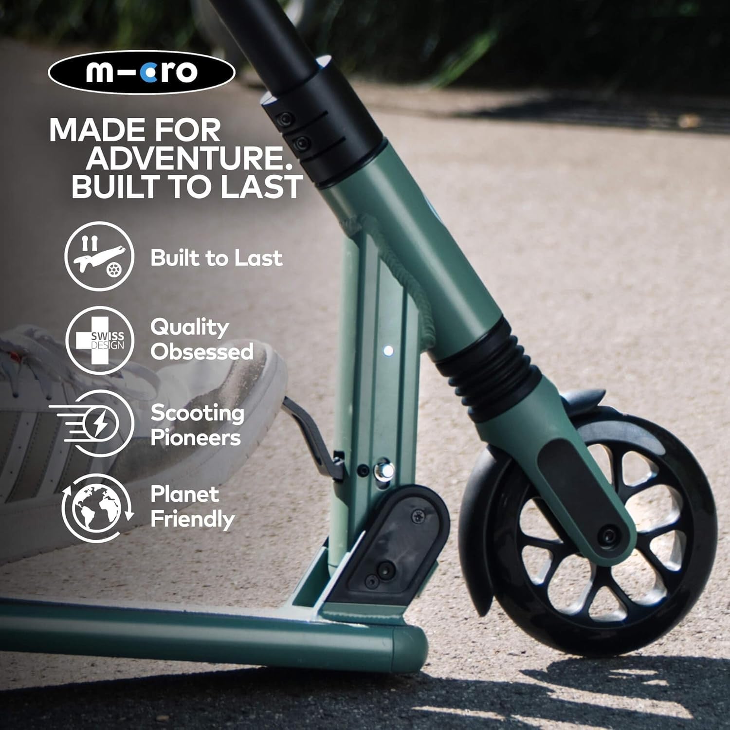 Patinete Sprite Verde Suspensión Delantera - Plegable - Micro