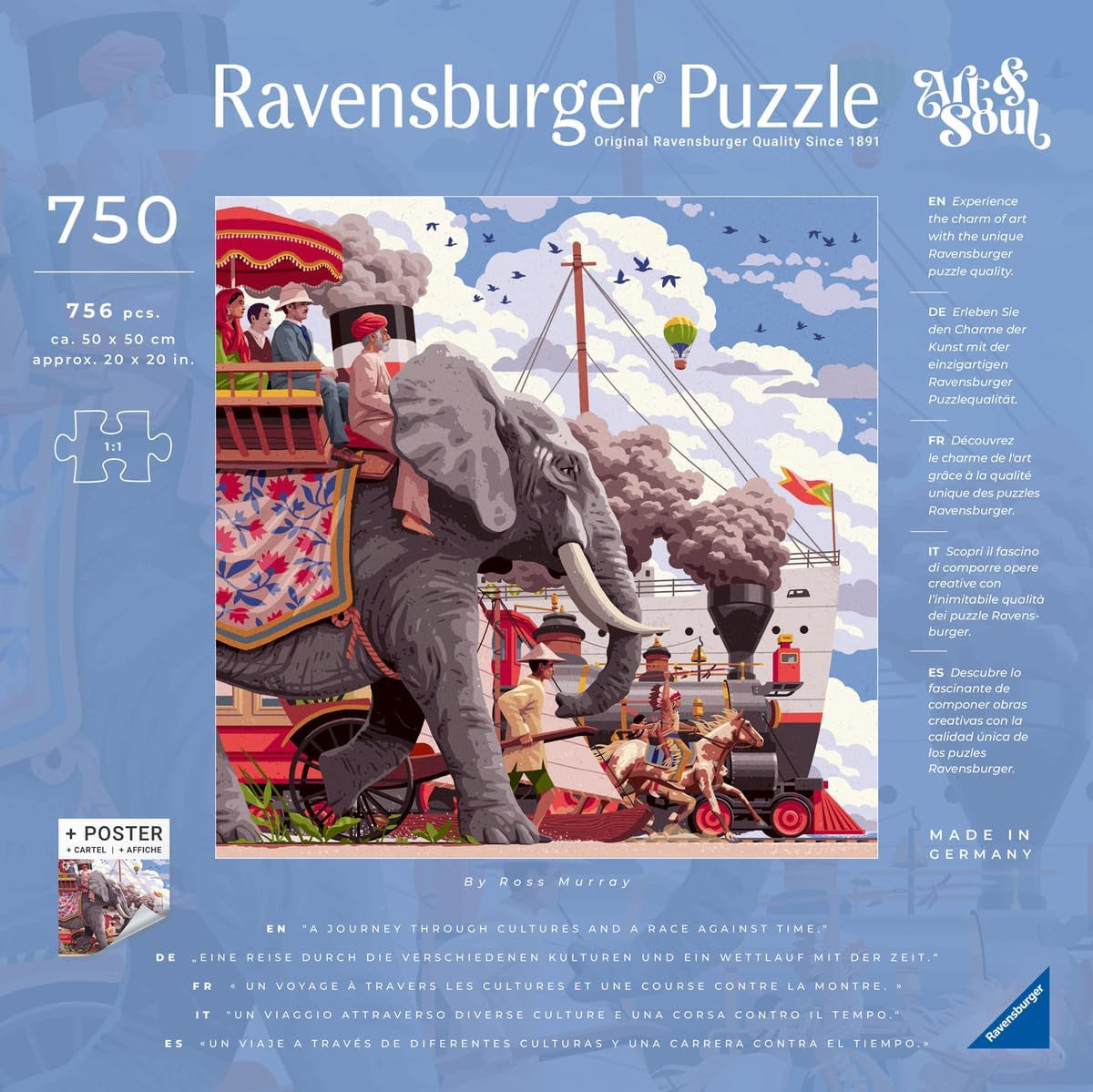 Puzzle la vuelta al munto - art&soul -750 piezas - ravensburger