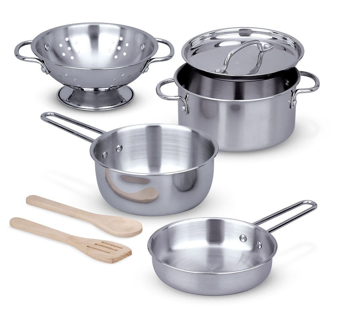 JUEGO SET DE BATERIA DE COCINA ACERO INOX - Melissa & Doug