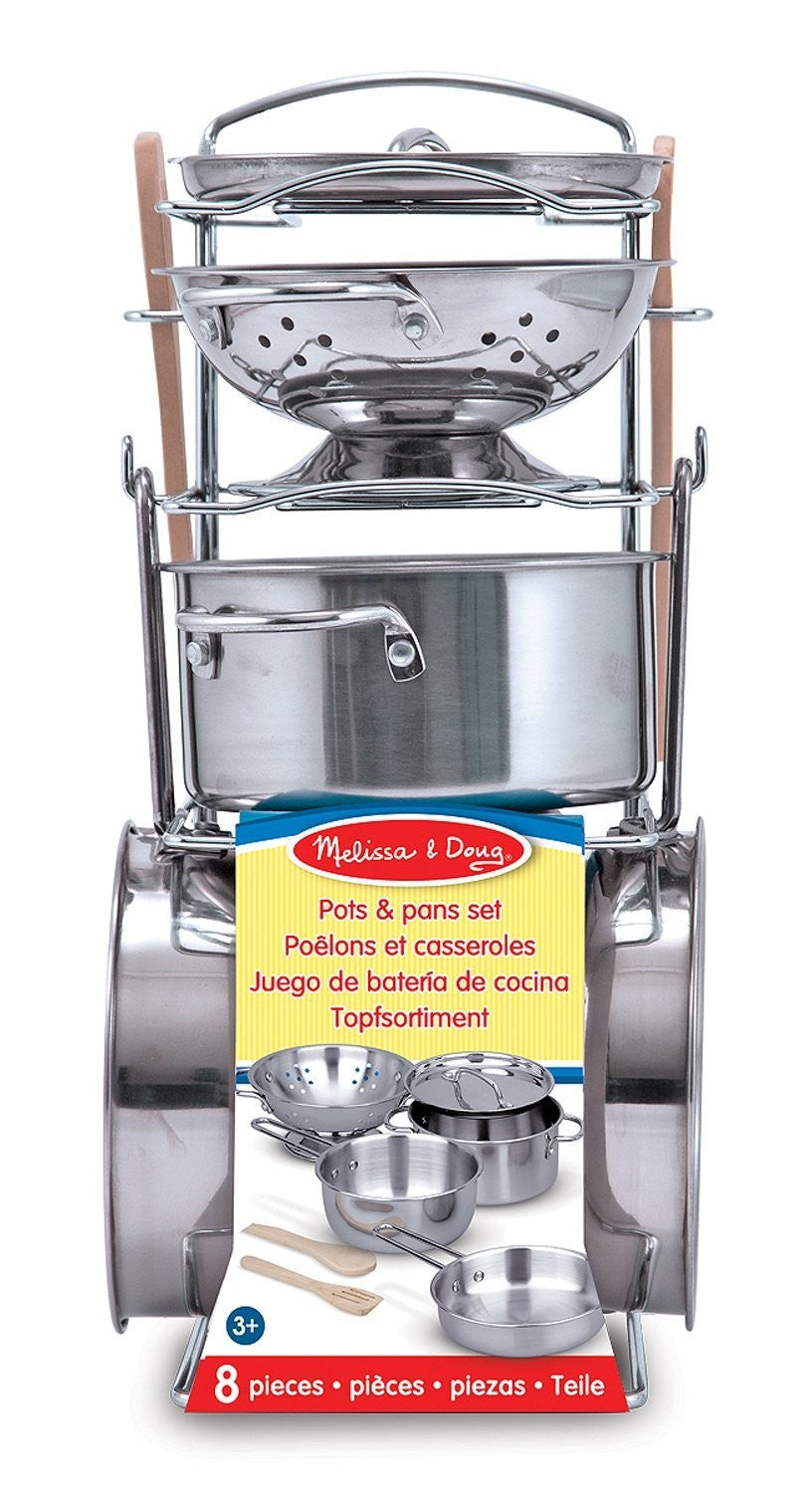 JUEGO SET DE BATERIA DE COCINA ACERO INOX - Melissa & Doug