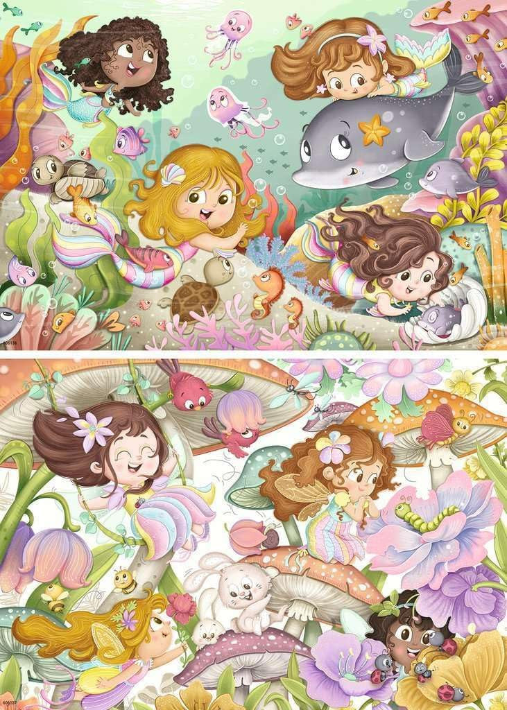 Puzzle Hadas y Sirenas 2 x 12 - Ravensburger