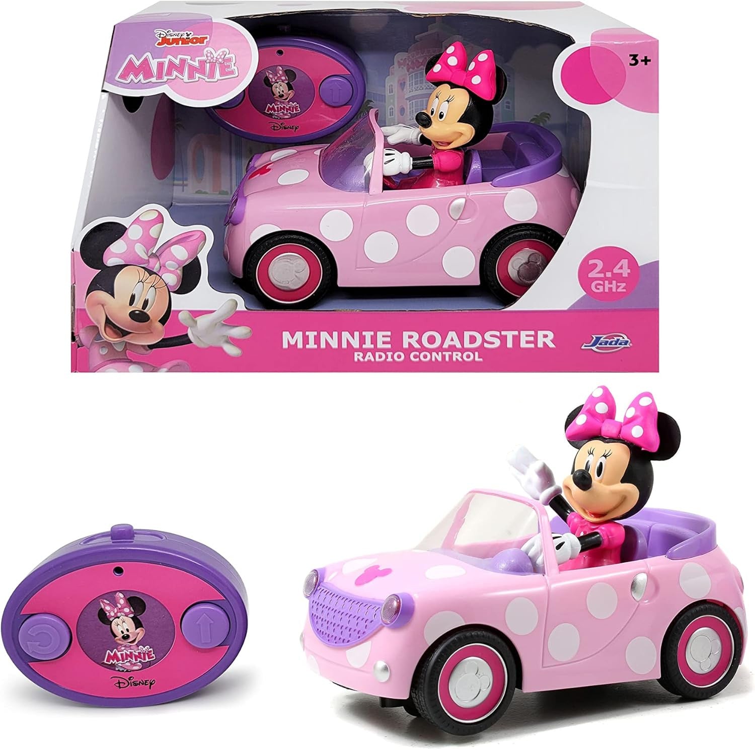 Vehículo Radiocontrol Minnie Roadster color rosa 19 cm - Jada