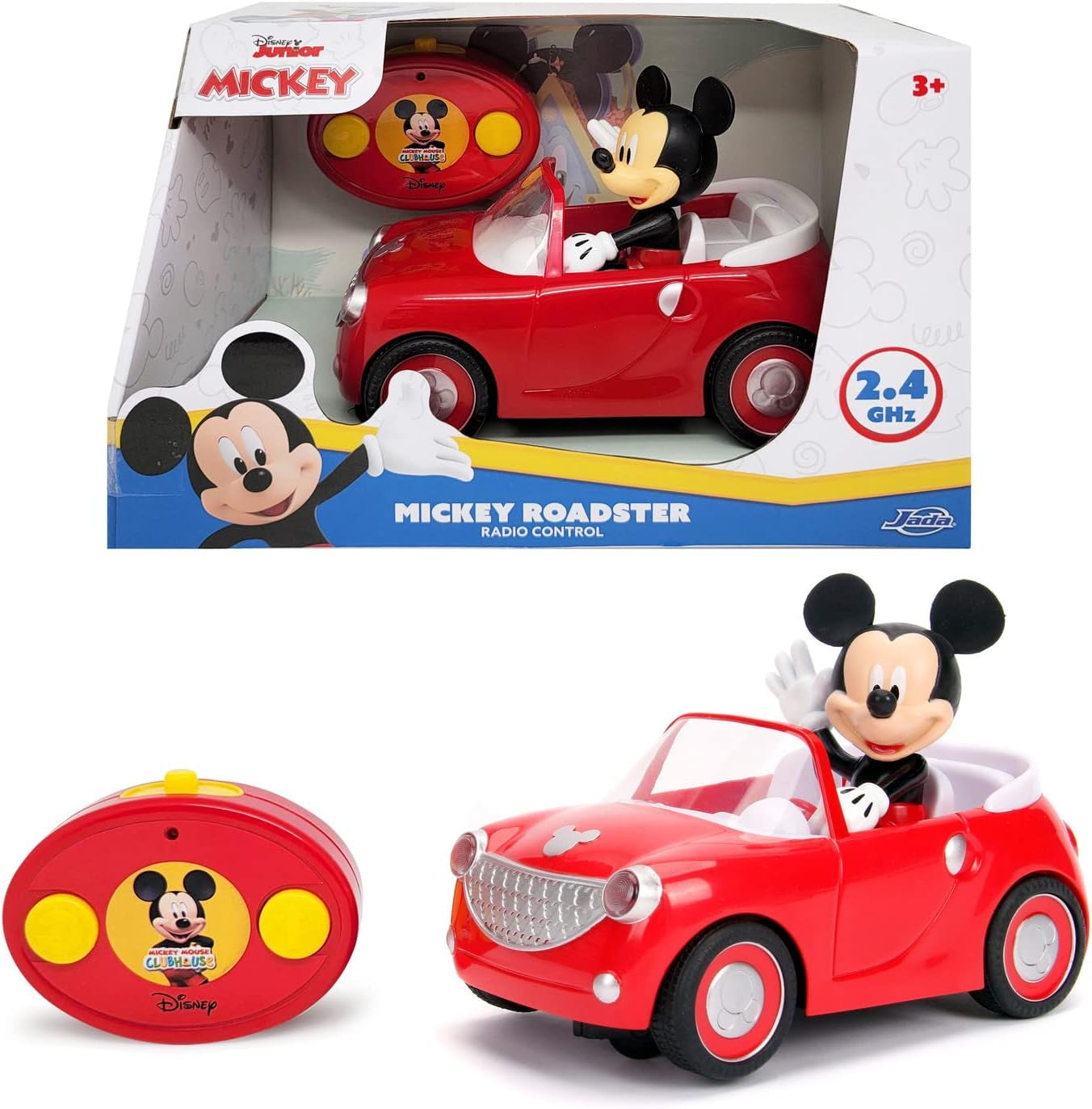 Vehículo radiocontrol mickey roadster color rojo - jada