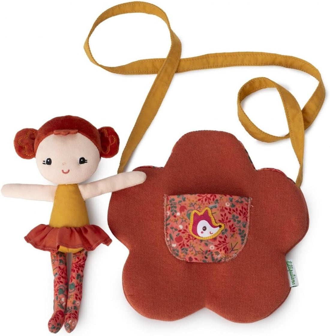Muñeca de trapo Adele con bolso en forma de Flor - Lilliputiens