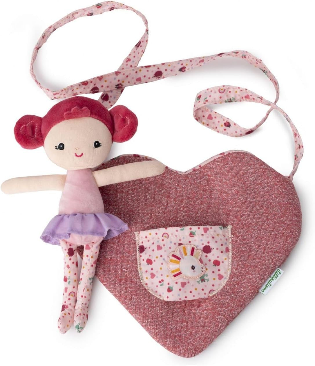 Muñeca de trapo Aline con bolso de corazón - Lilliputiens