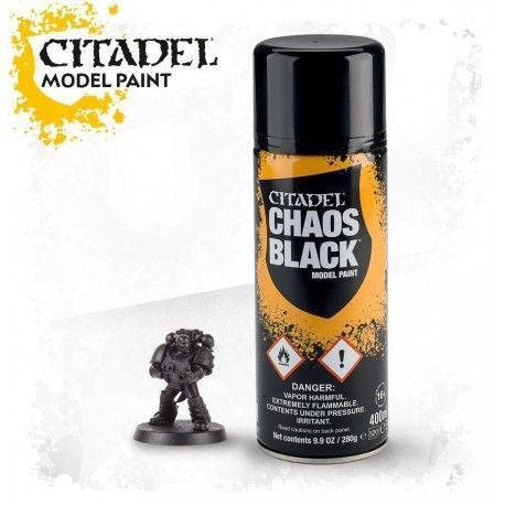 Spray citadel colour chaos black - spray negro 400 ml - warhammer 62-02