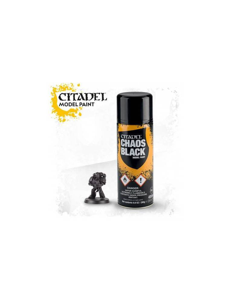 Spray citadel colour chaos black - spray negro 400 ml - warhammer 62-02