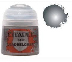 Pintura para miniaturas citadel 12 ml - base leadbelcher - warhammer 21-28