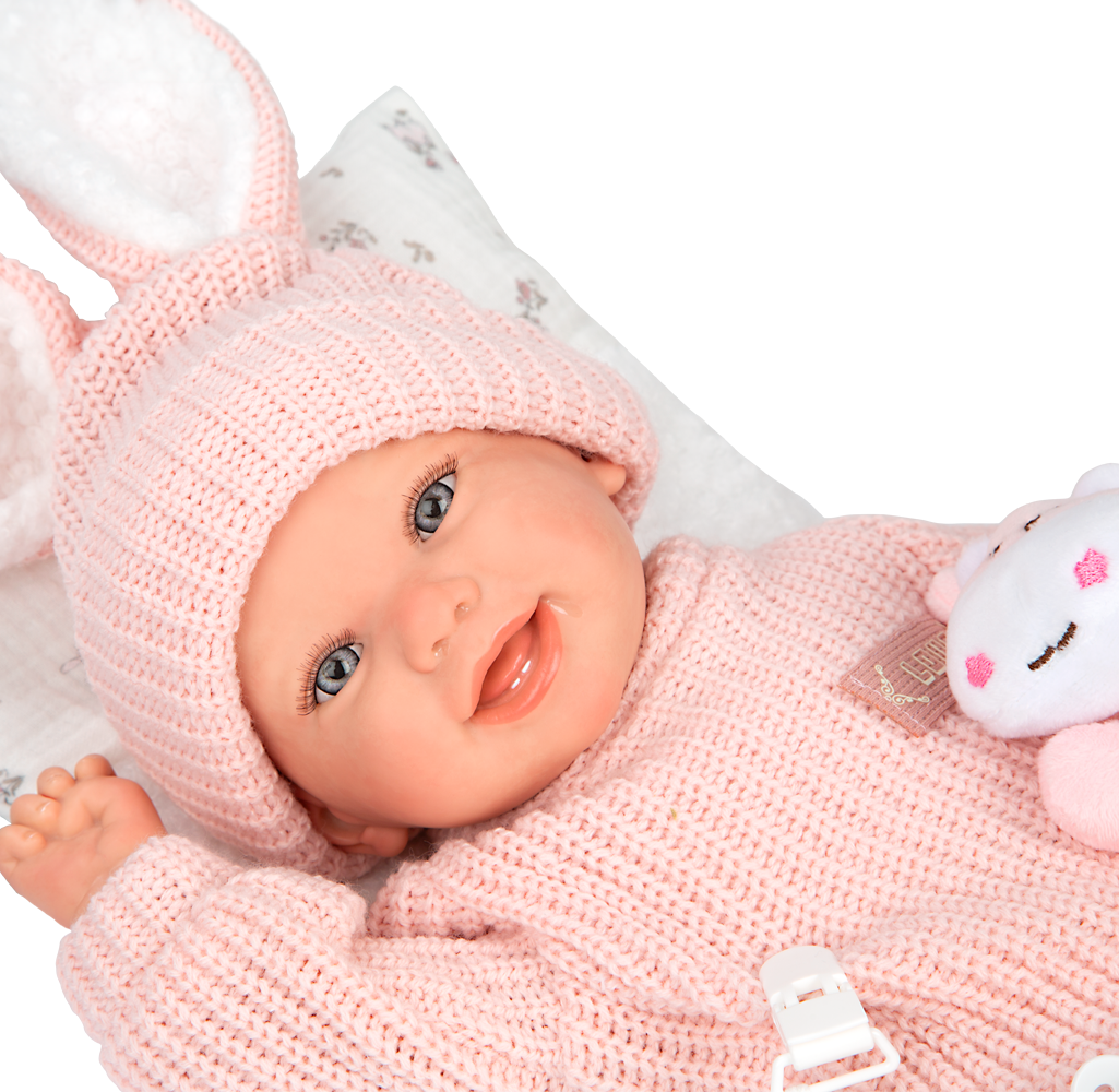 Muñeca Bebe Reborn - Lucia con Cojín y Peluche - Arias 98196