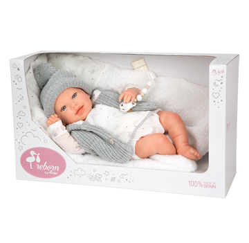 Muñeca Bebe Reborn 45 cm - Daniela con cojín - Arias 98195